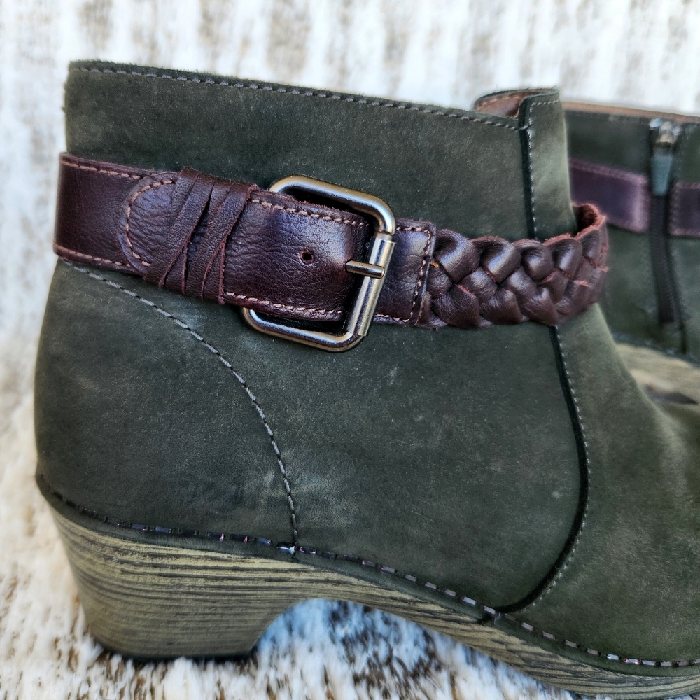 Dansko "Michelle" Milled Nubuck Boot Olive Green | Women's Size 39, 8.5 Or 9 - Picture 8 of 14